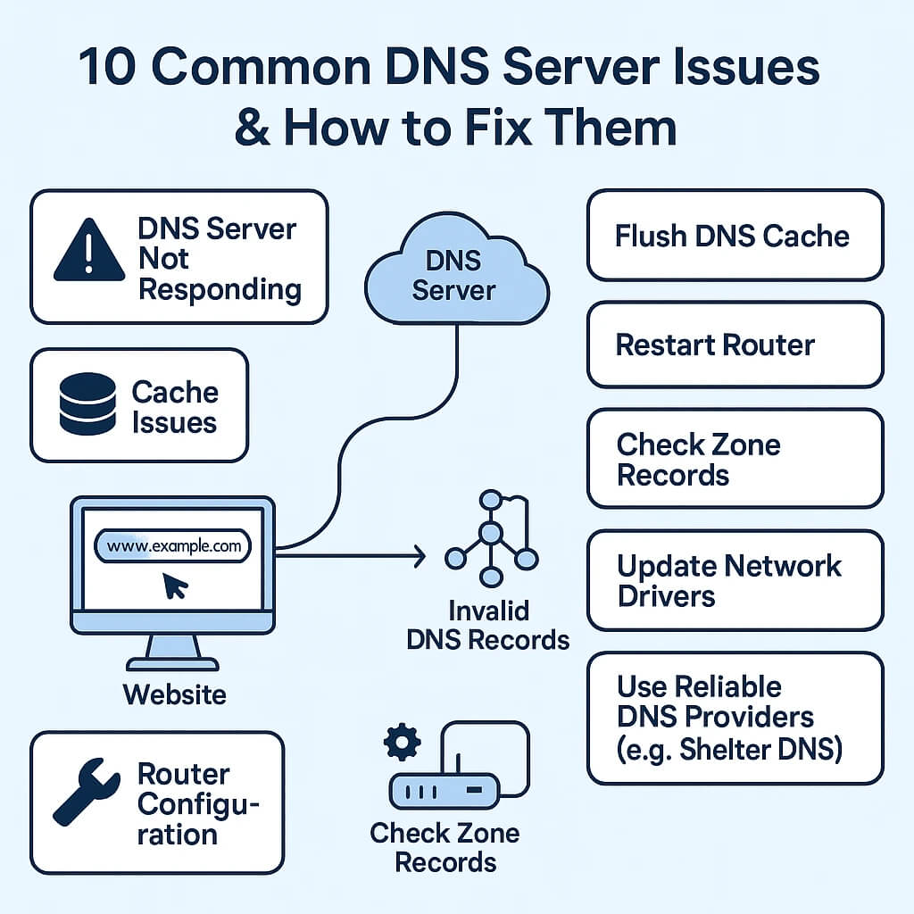 Dns Problem مشکلات دی ان اس: علل، راهحلها و نحوه رفع آنها